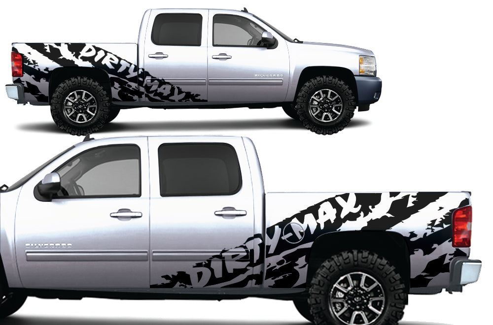 Chevrolet Silverado 2008-2013 1500 Vinyl Decal Wrap Kit Dirtymax Shred 