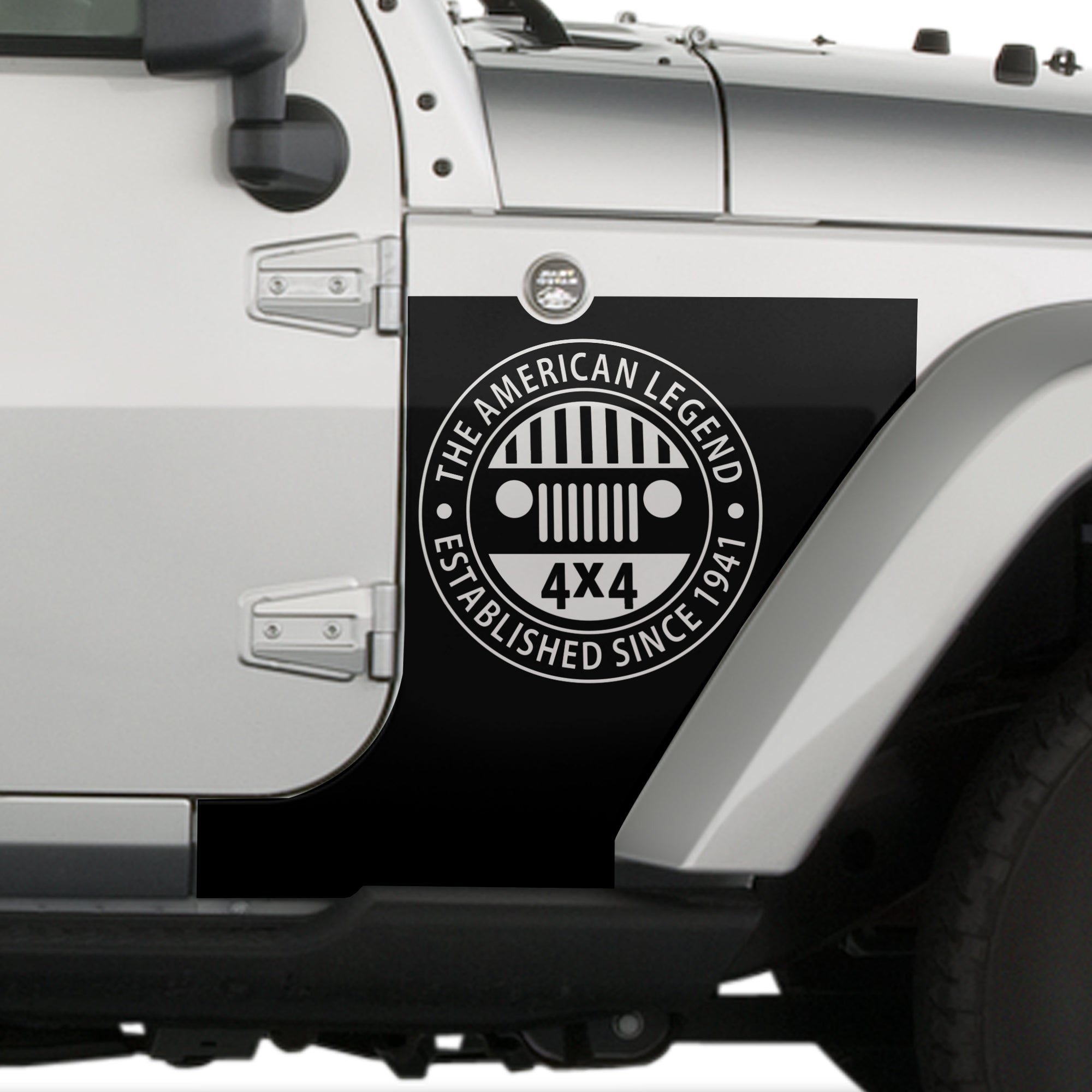 Jeep Silver Logo Emblem Sticker Decor for Car Door Fender Side